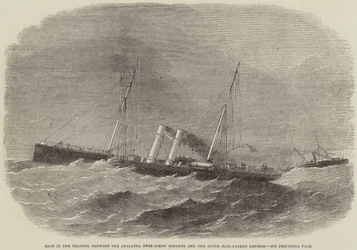 Race in the Channel between the Atalanta Twin-Screw Steamer and the Dover Mail-Packet Empress